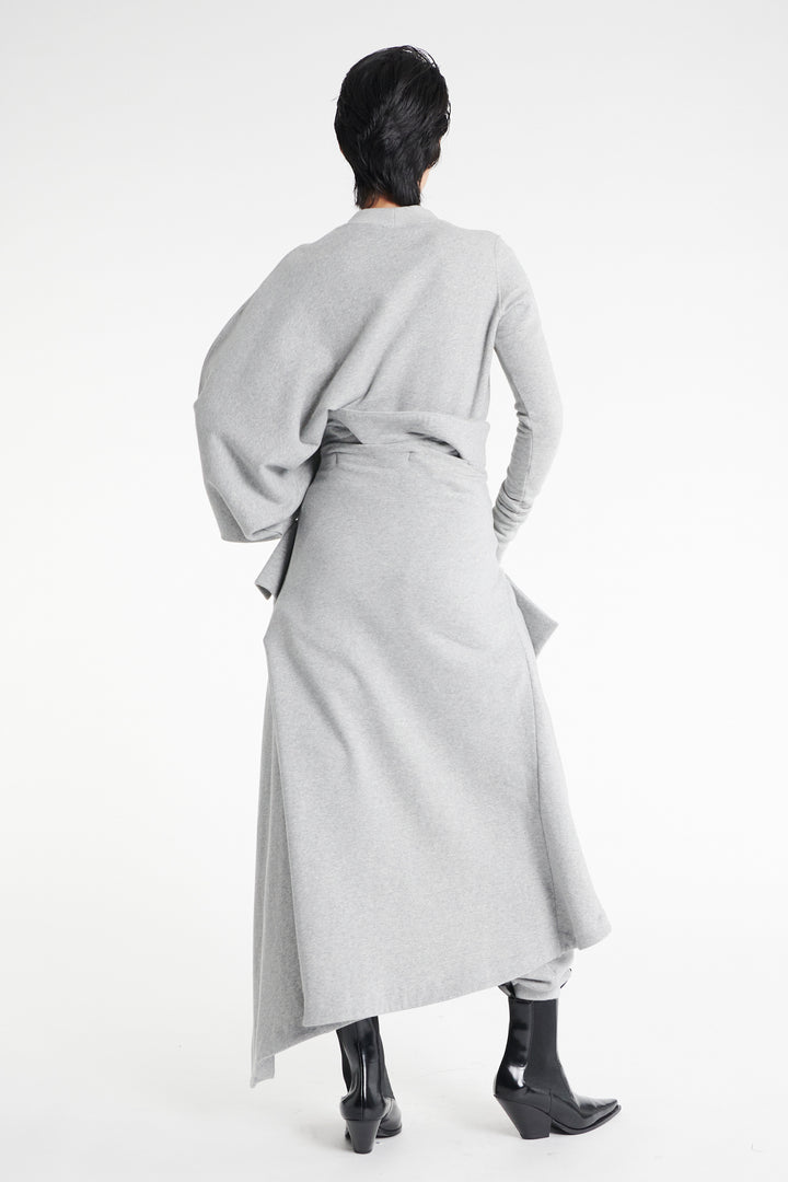 Jersey Slouched Sleeve Sweatshirt Grey Melange