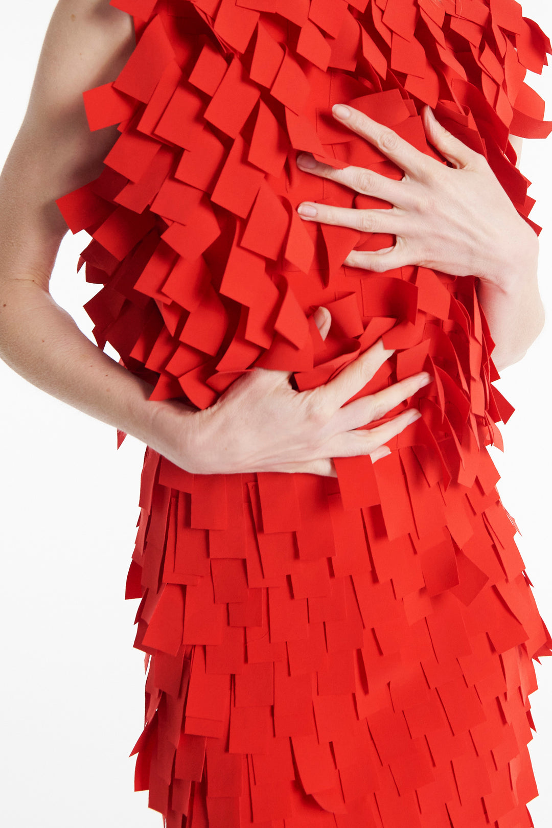 Top With Rectangle Detail Red