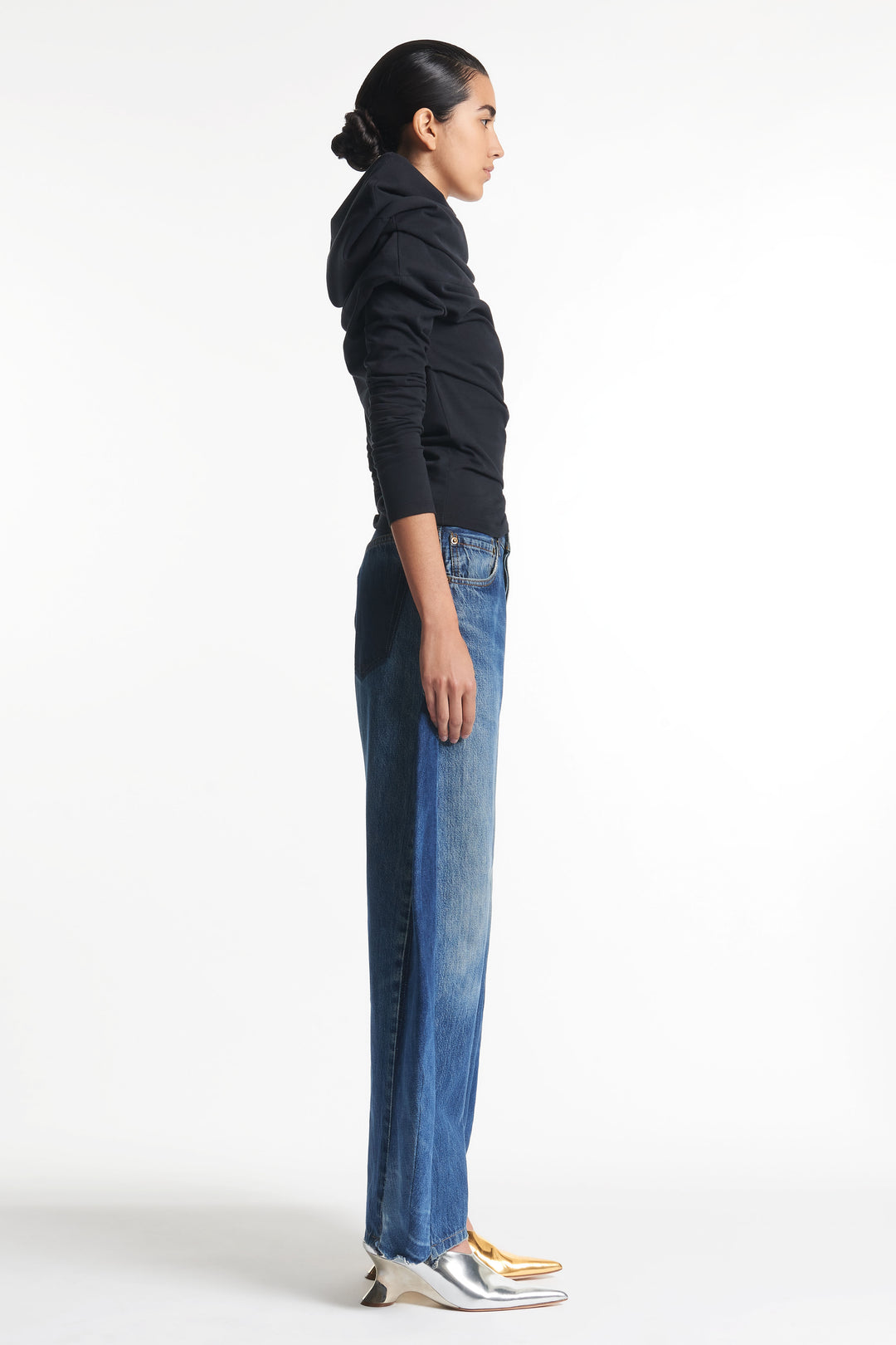 Jersey High Neck Top Black