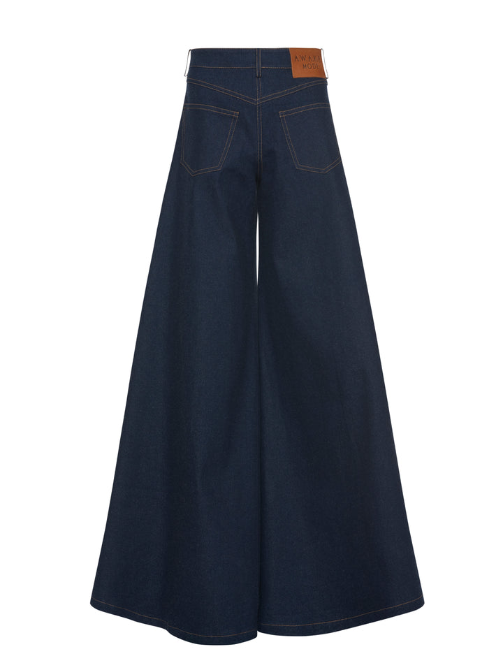 Wide Leg Denim Indigo Rinse Wash