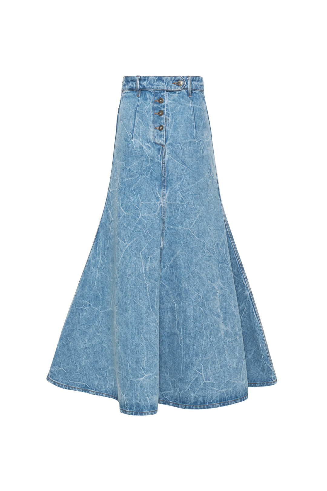 Acid Wash Denim Skirt Indigo Acid Wash