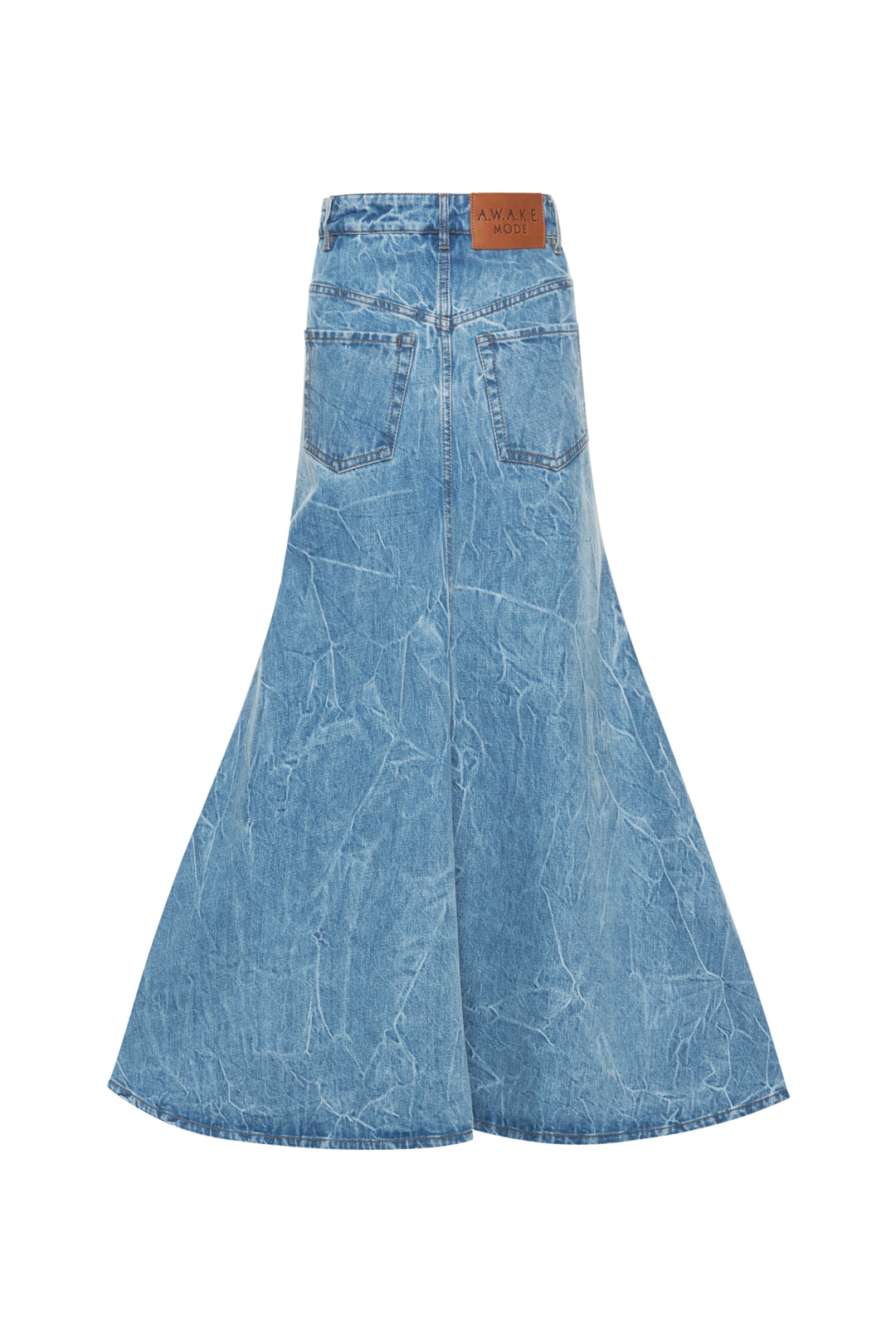 Acid Wash Denim Skirt Indigo Acid Wash