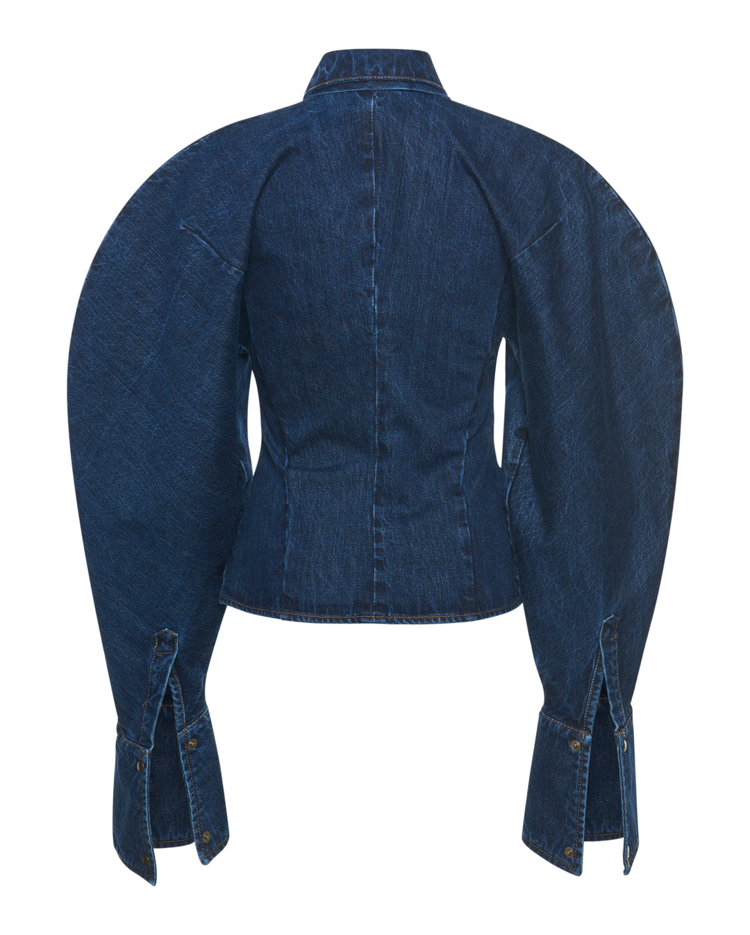 Puff Sleeve Shirt Mid Blue Wash