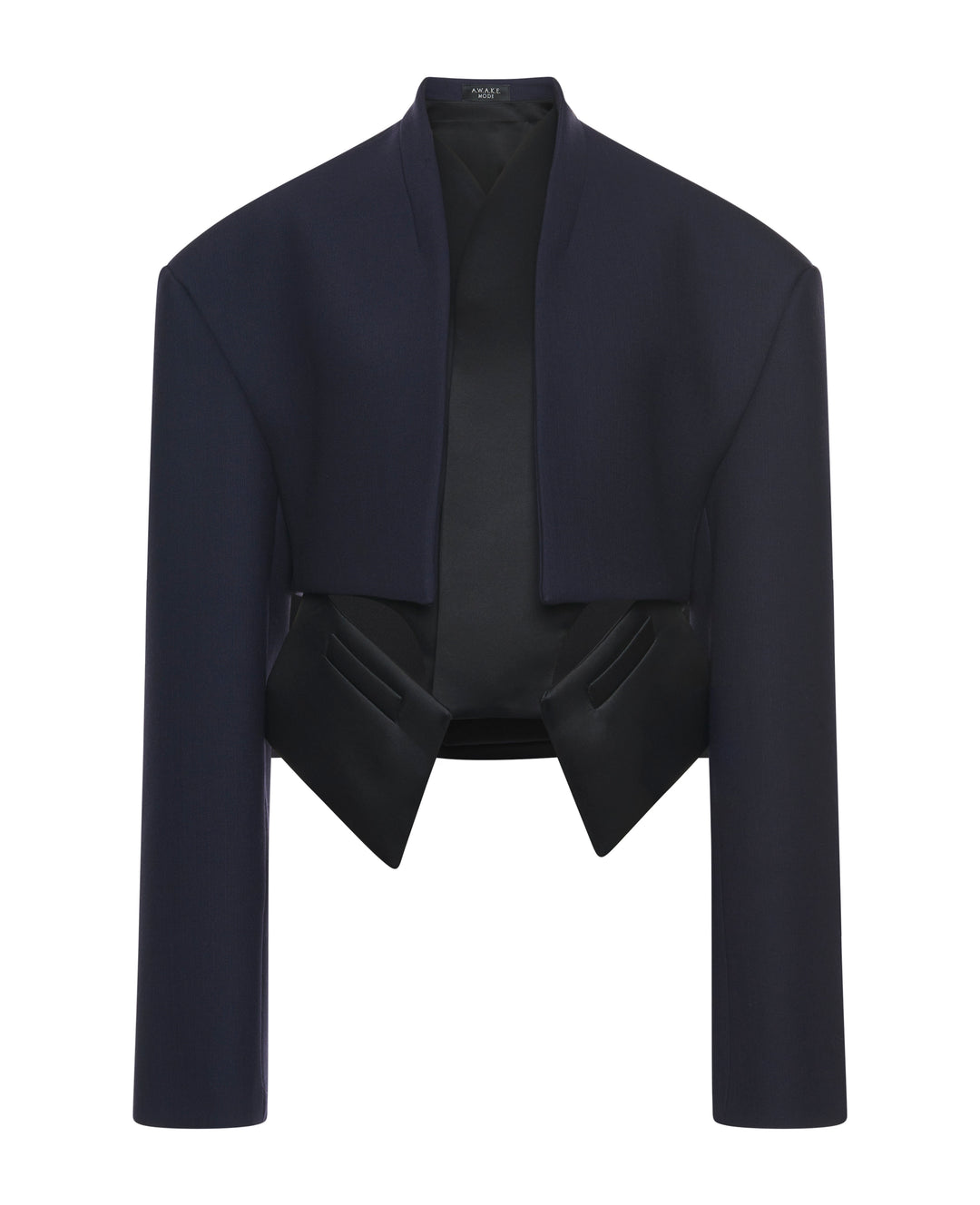 Cropped Jacket With Insert Navy Black