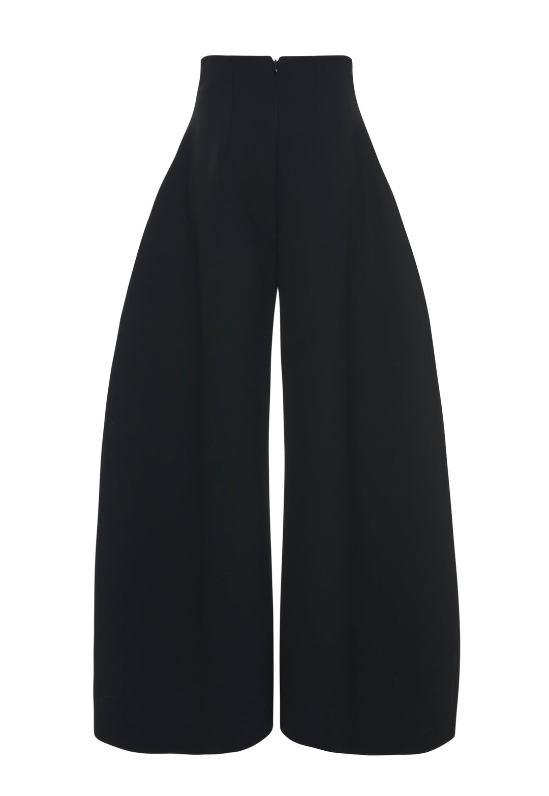 High Rise Rounded Trousers Black