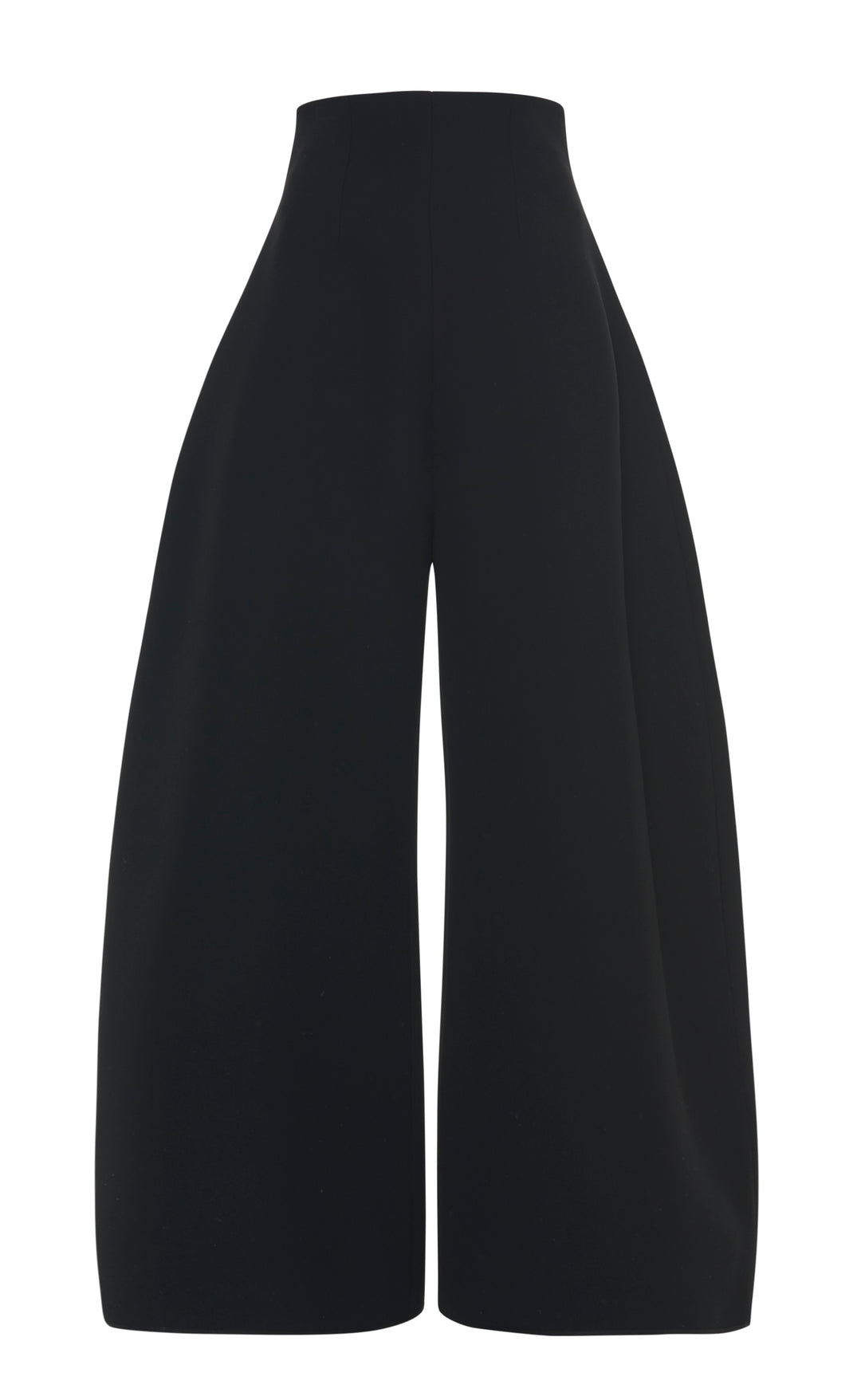 High Rise Rounded Trousers Black
