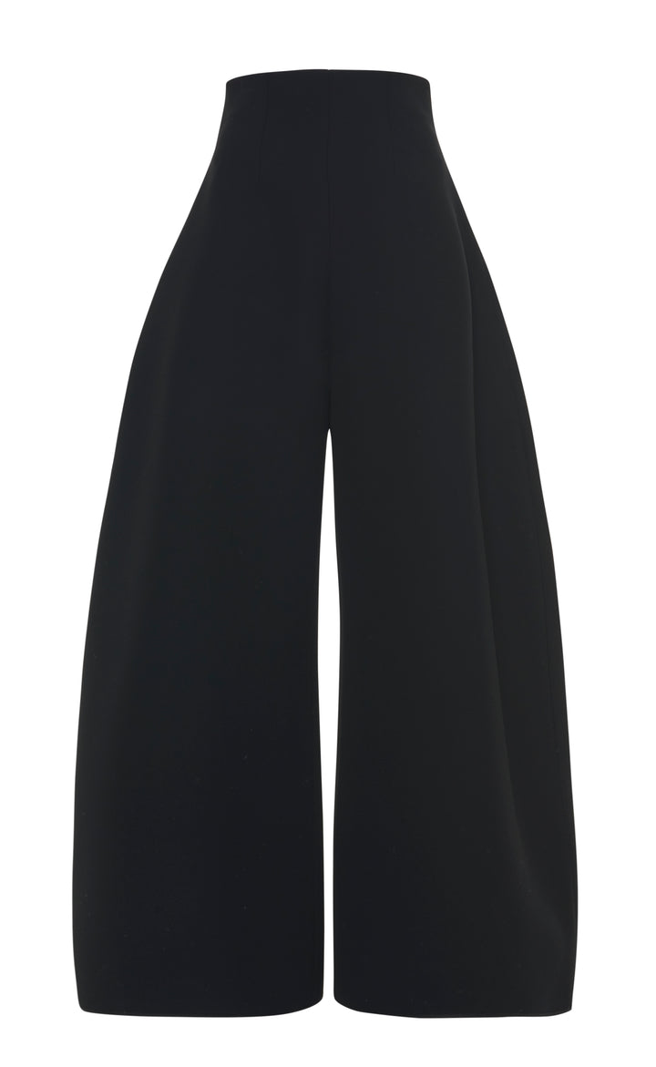 High Rise Rounded Trousers Black
