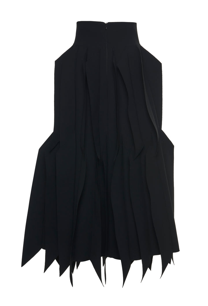 Skirt With Panel Applique Black