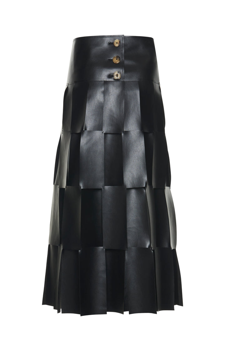 Midi Multi Rectangle Skirt Black