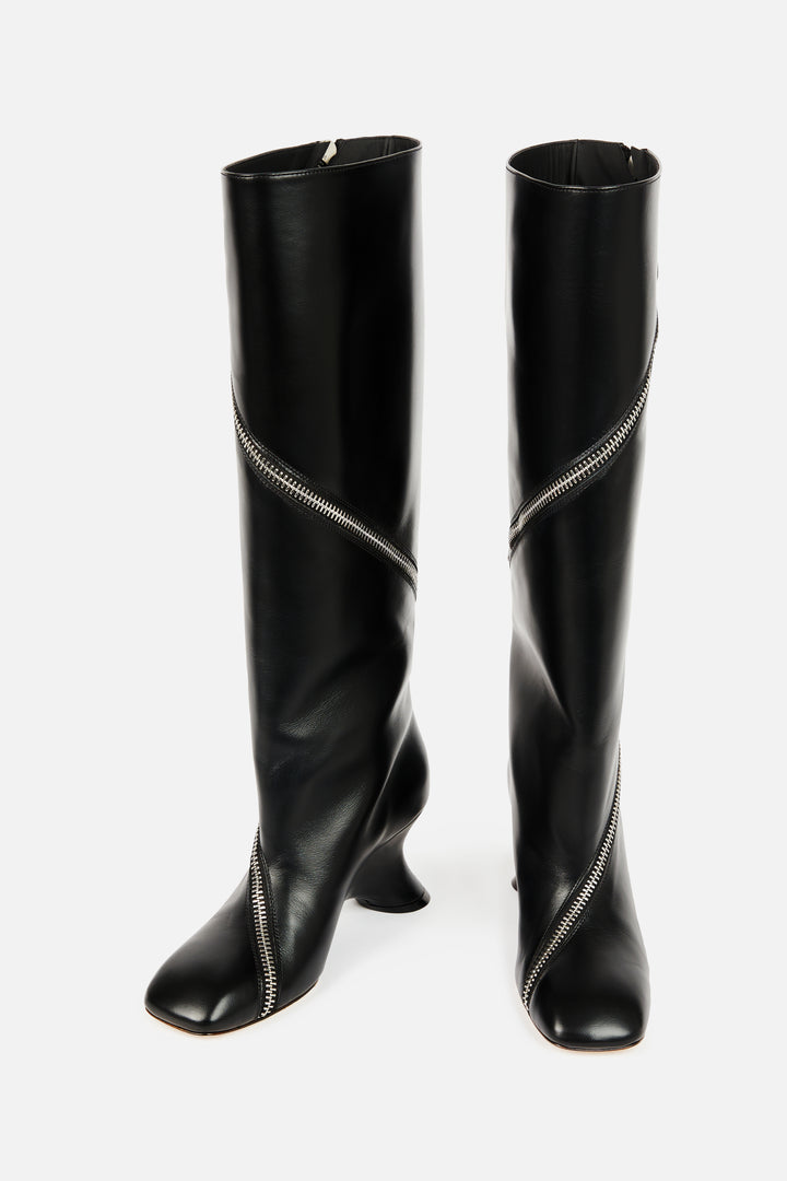 Tess Boot With Zip Black