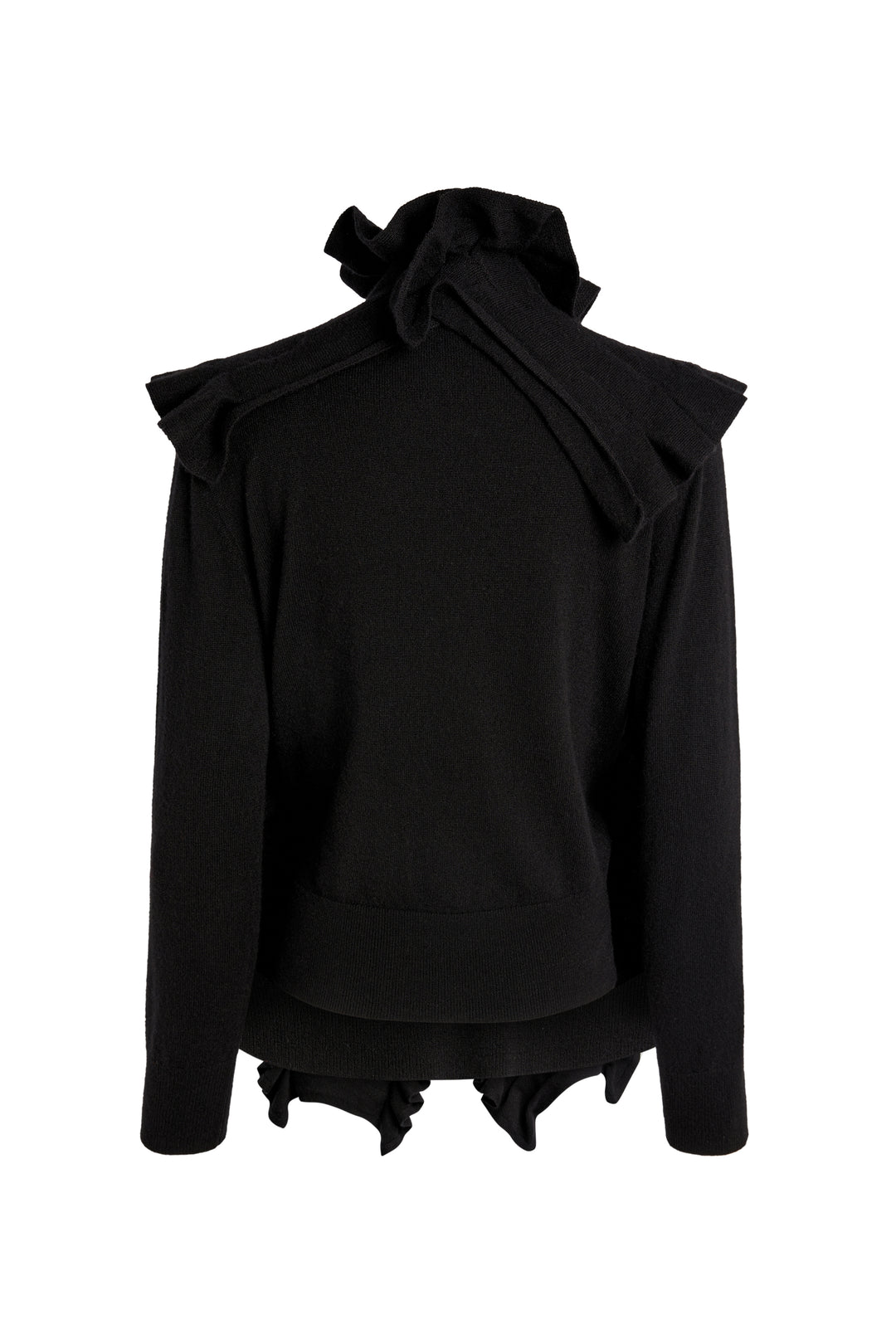 Knitted Jumper With Front Panels Black