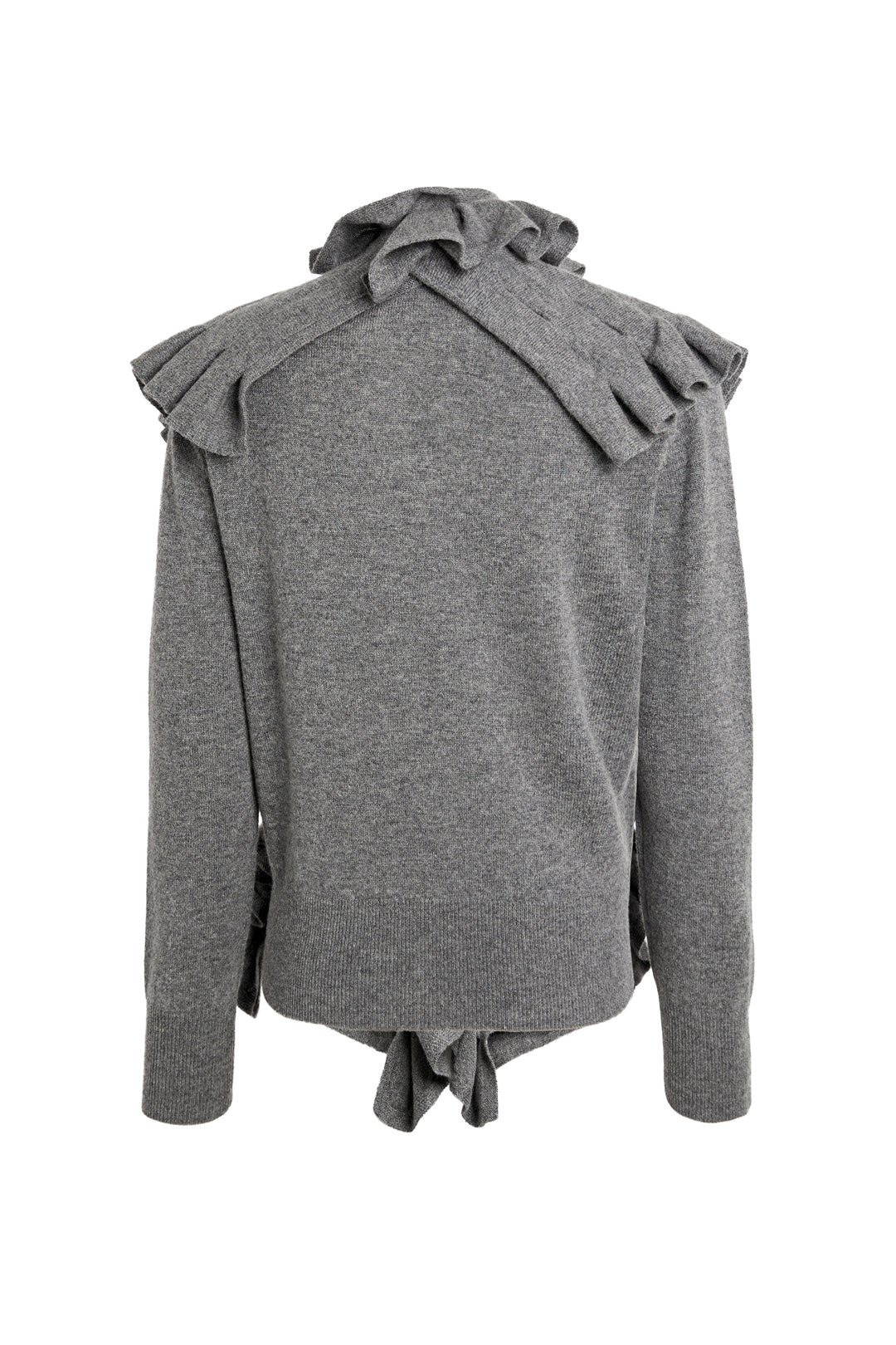 Knitted Jumper With Front Panels Mid Grey Melange