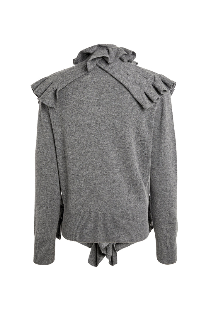 Knitted Jumper With Front Panels Mid Grey Melange
