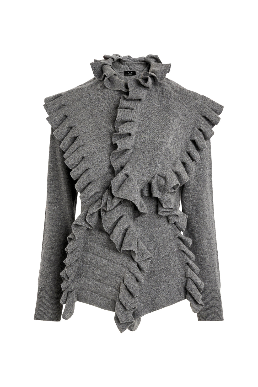 Knitted Jumper With Front Panels Mid Grey Melange
