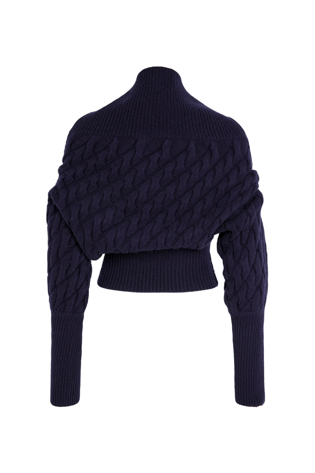 Knitted Top Cable Knit Navy
