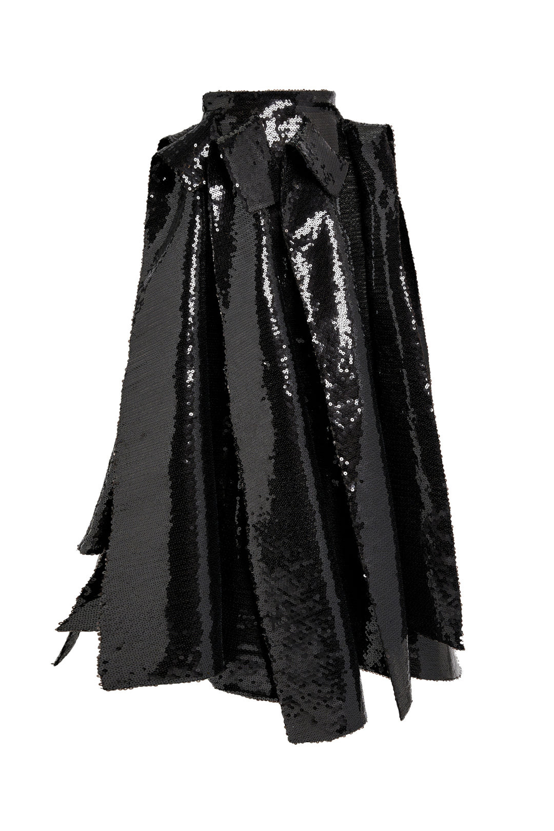 Multi Panel Sequin Skirt Black