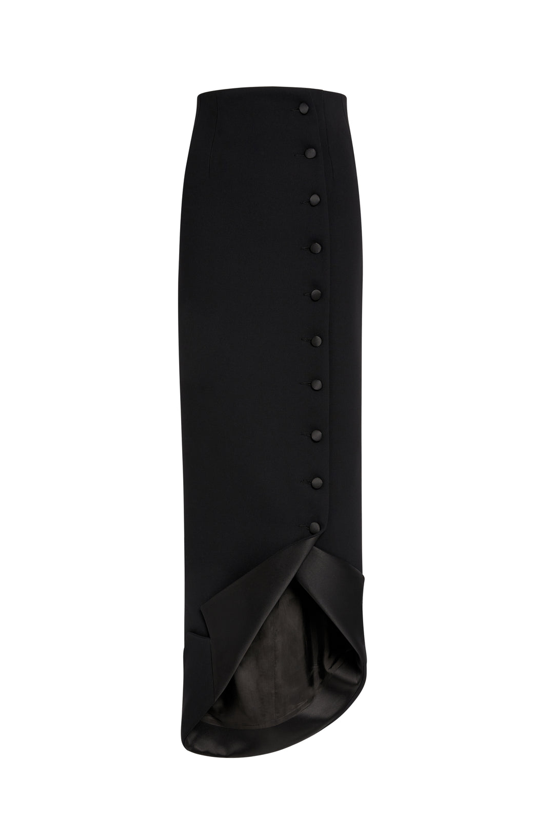 Tailored Skirt With Jacket Collar At Hem Black