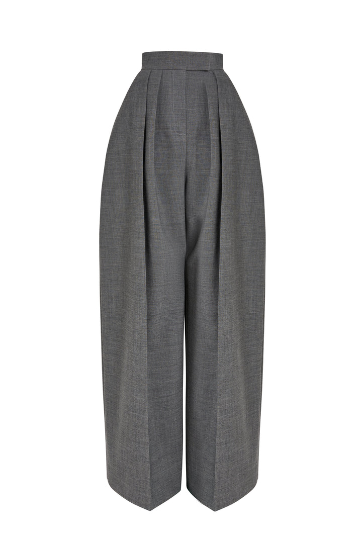 Rounded Tailored Trousers Grey