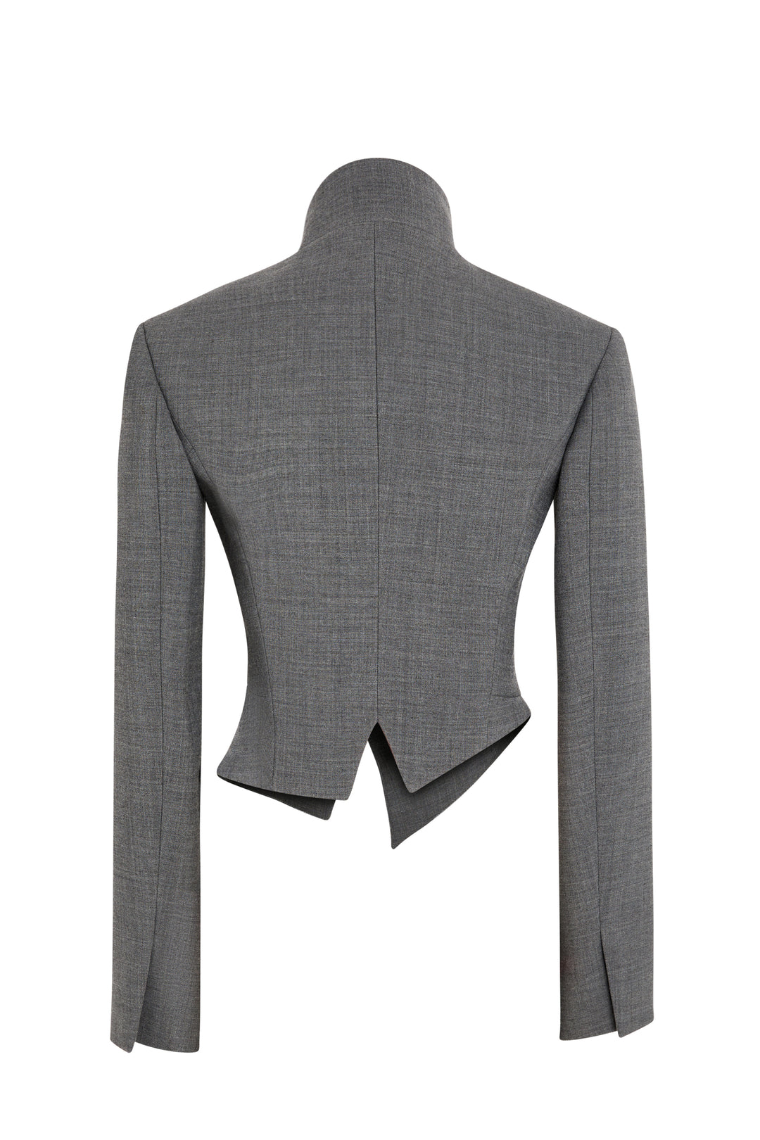 Cropped Double Breasted Jacket Grey
