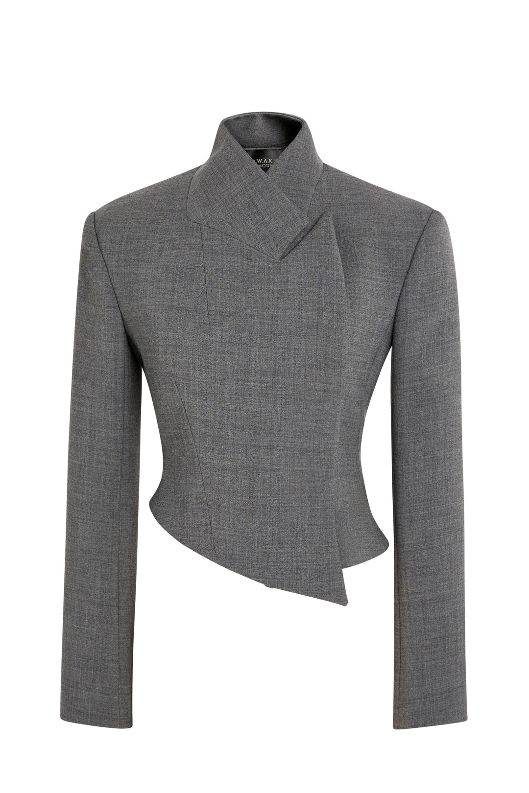 Cropped Double Breasted Jacket Grey