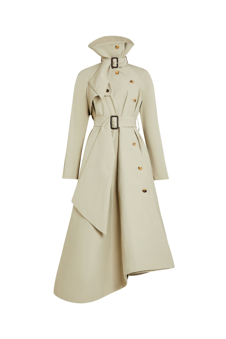 Flared Belted Trench Coat Light Khaki
