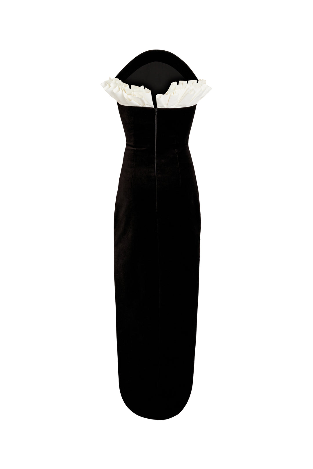 Strapless Dress With Rounded Bustline And Hem Black Ivory