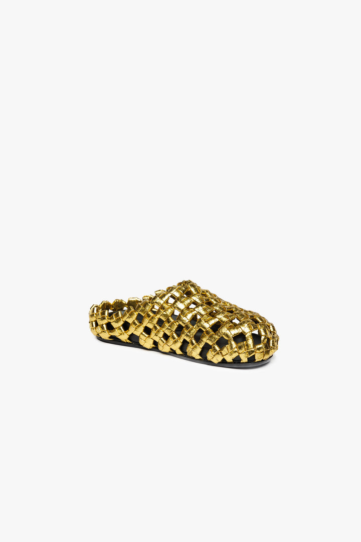 Weaved Clog Silver Gold Silver Gold