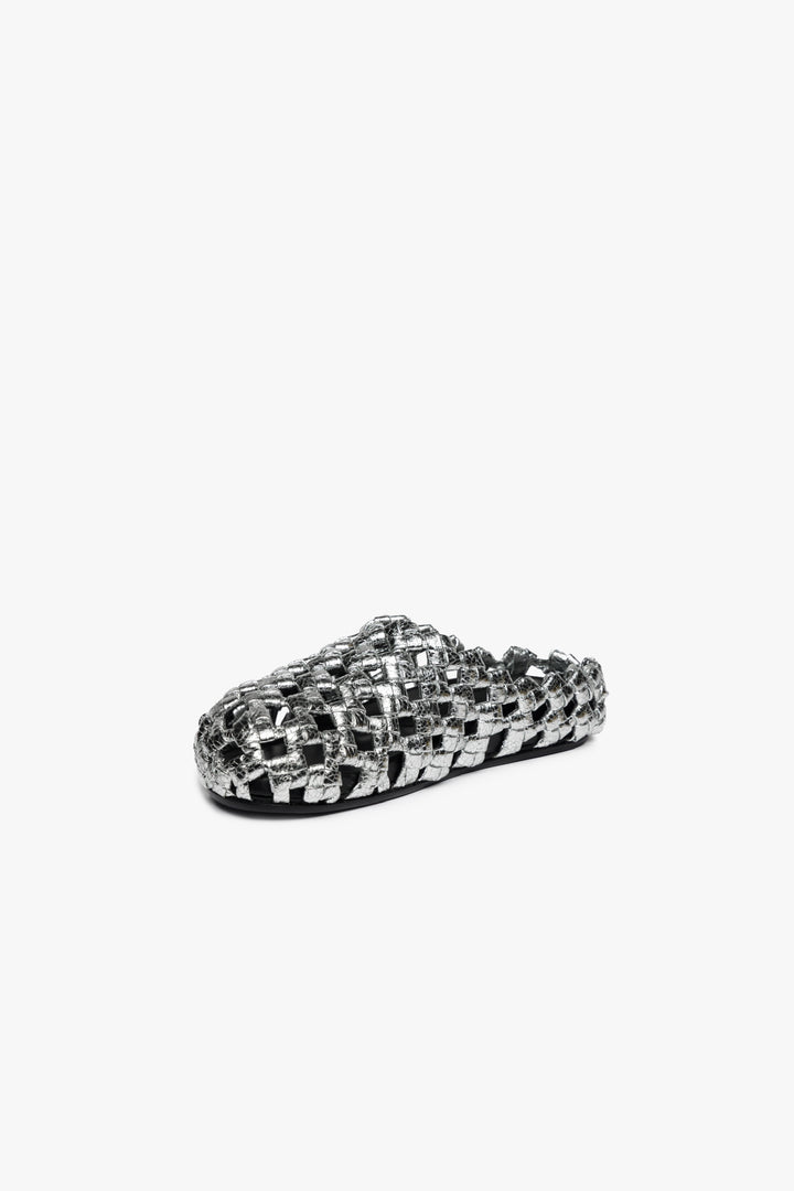 Weaved Clog Silver Gold Silver Gold