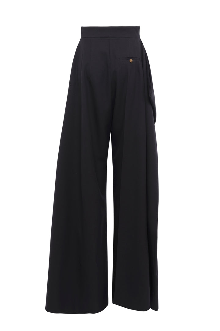 Slit Knee Trousers Black