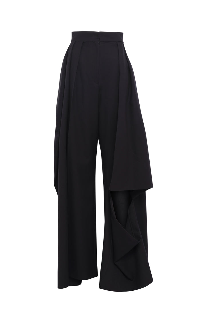 Slit Knee Trousers Black
