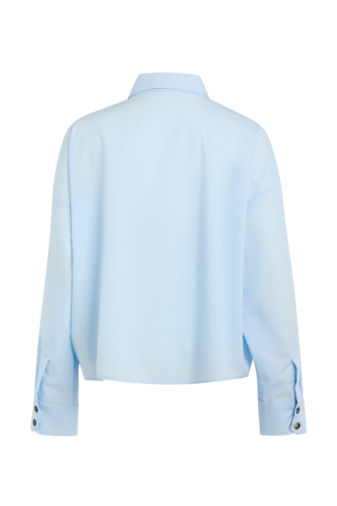 Voluminous Bib-Front Shirt Pale Blue