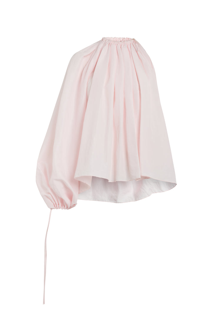 One-Sleeve Voluminous Top Pale Pink