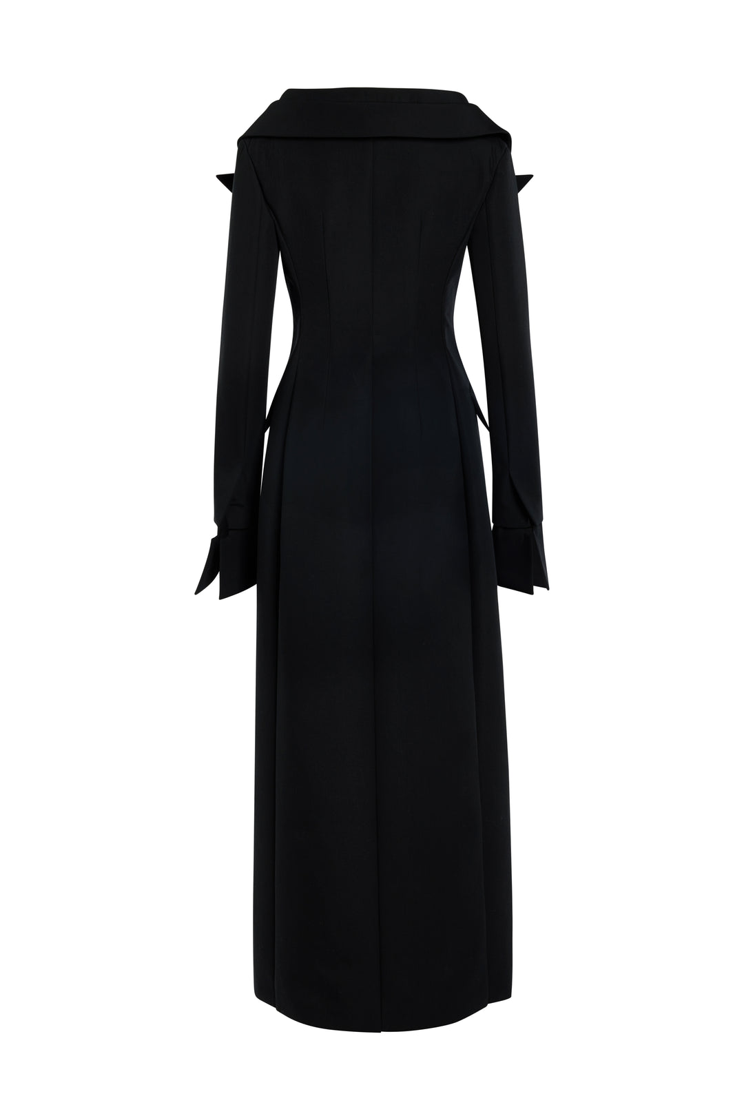 Double-Breasted Fitted Off-Shoulder Jacket Dress Black