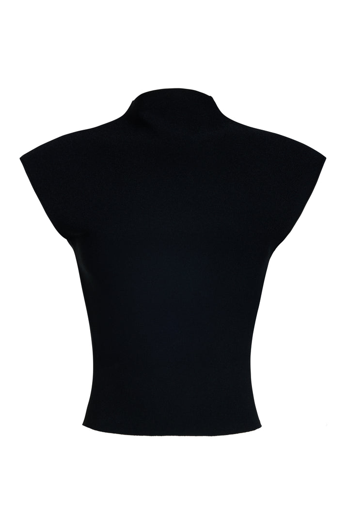 Knitted Sleeveless Top Black