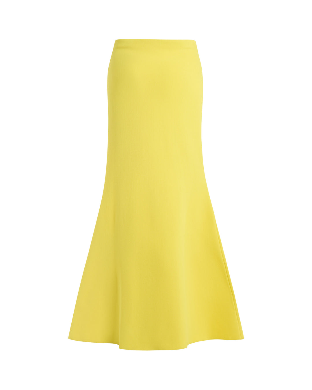 Knitted Flared Skirt With Cutout Yellow