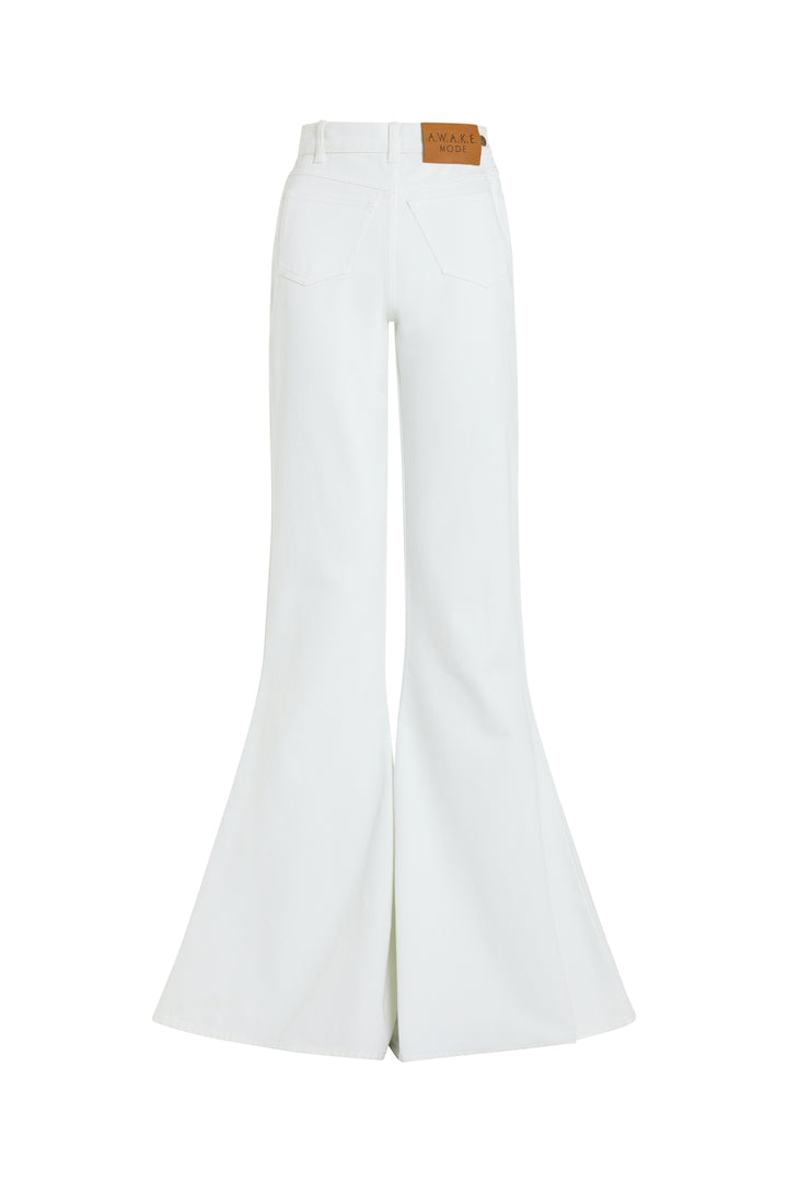 Flared Mirror Jeans White