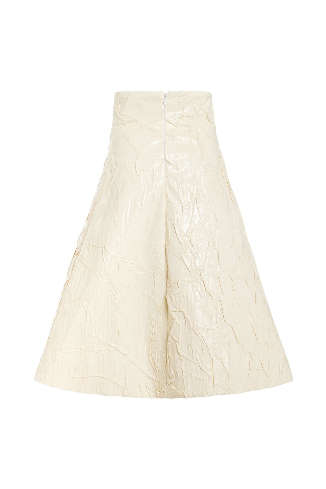 Knee-Length A-Line Skirt Ecru