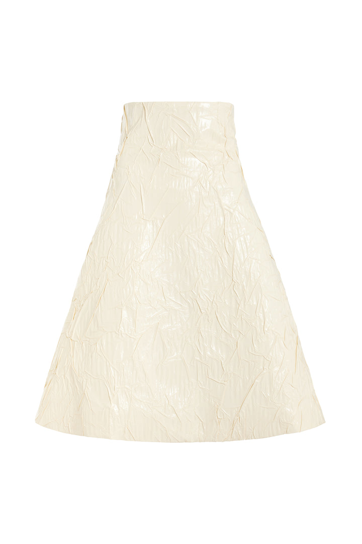 Knee-Length A-Line Skirt Ecru