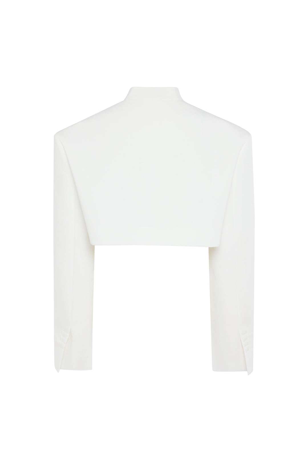 Cropped Tuxedo Jacket White