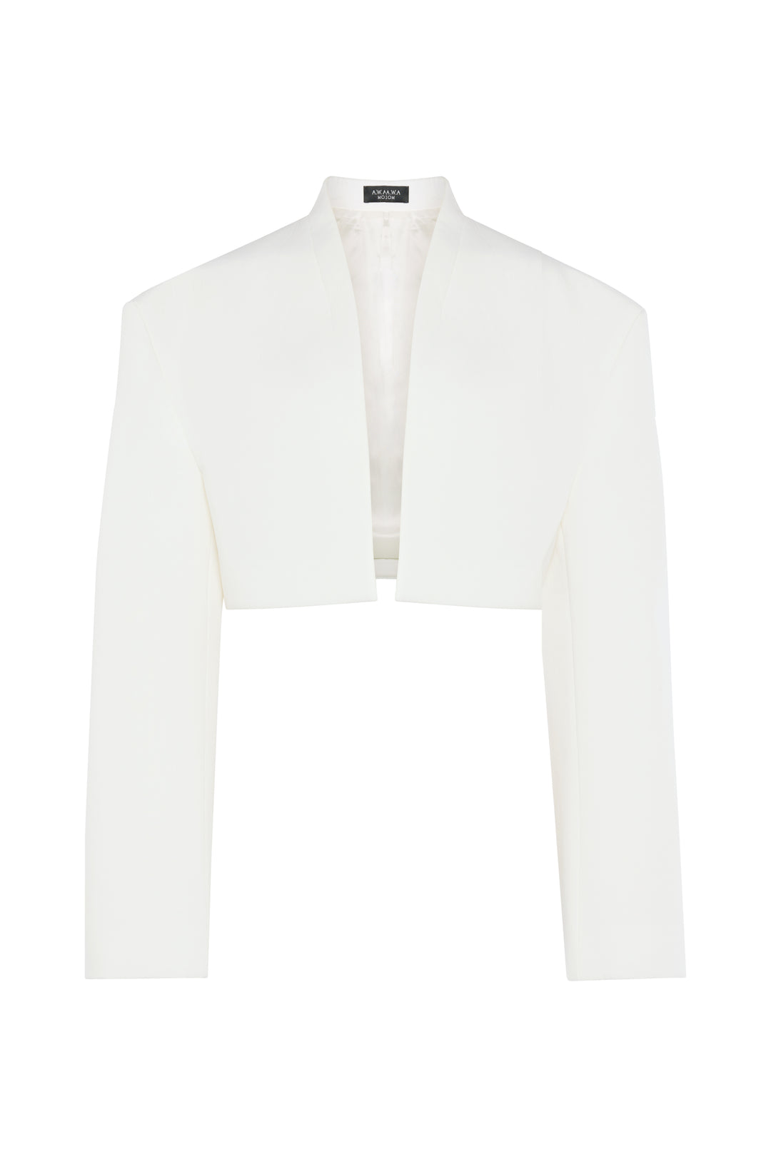 Cropped Tuxedo Jacket White
