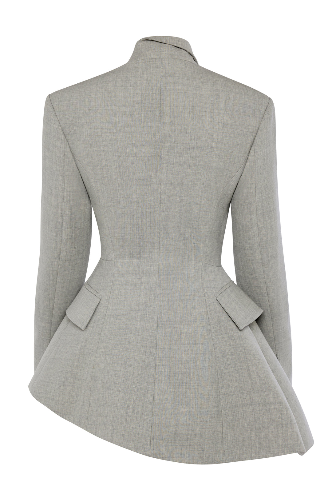 Asymmetric Volume-Contrast Jacket Light Grey Melange