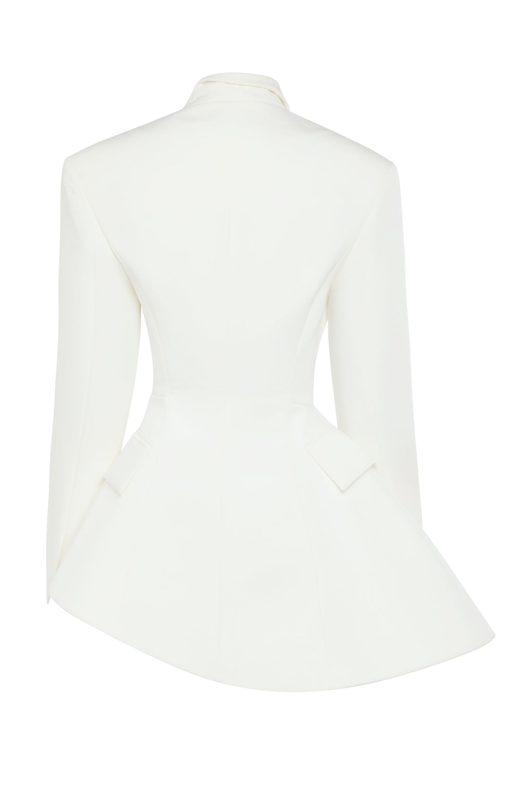 Asymmetric Volume-Contrast Jacket White