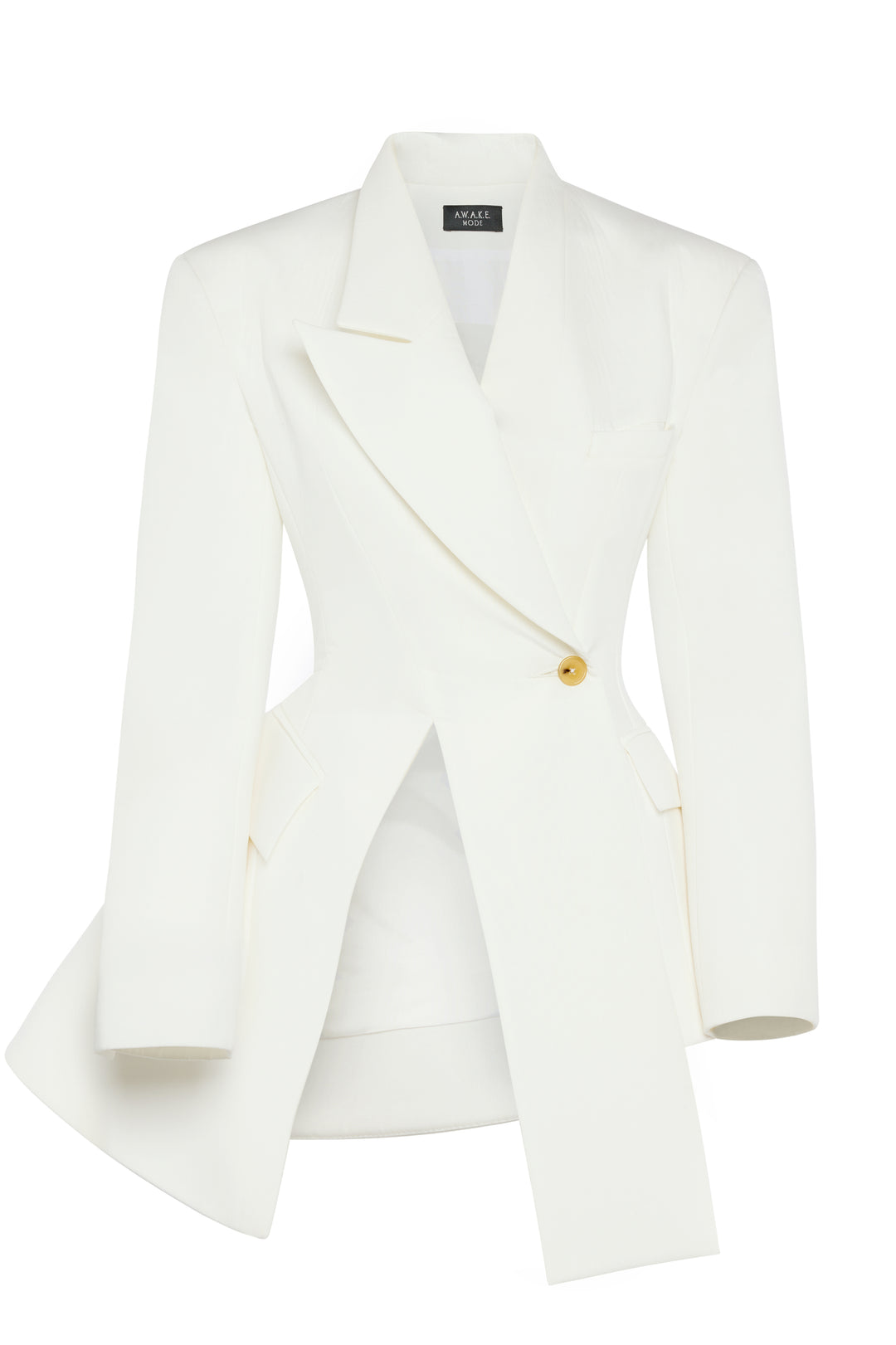 Asymmetric Volume-Contrast Jacket White