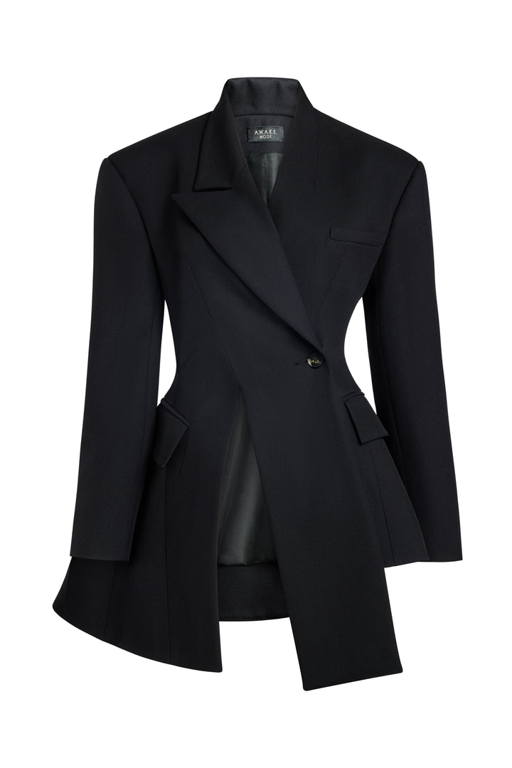 Asymmetric Volume-Contrast Jacket Dark Navy