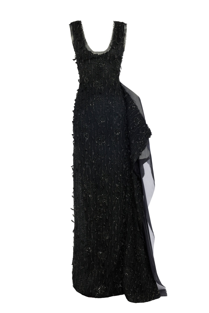 Tank Top Maxi Dress With Side Panel Detail Black