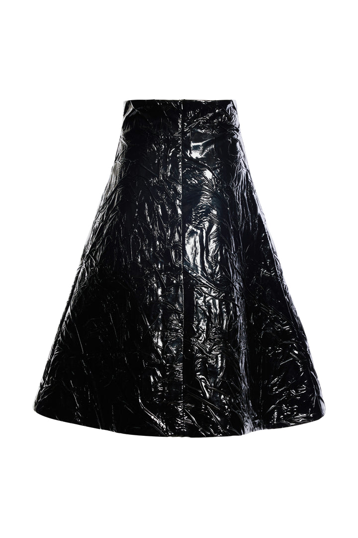 Knee-Length A-Line Skirt Black