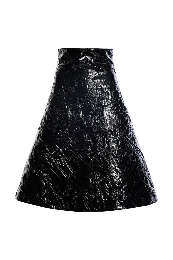 Knee-Length A-Line Skirt Black