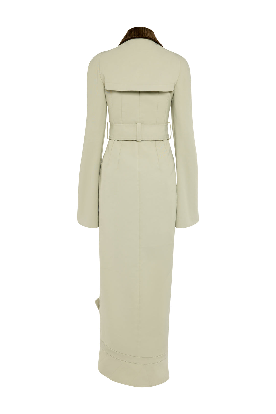 Bib-Front Structured Trench Coat Light Khaki