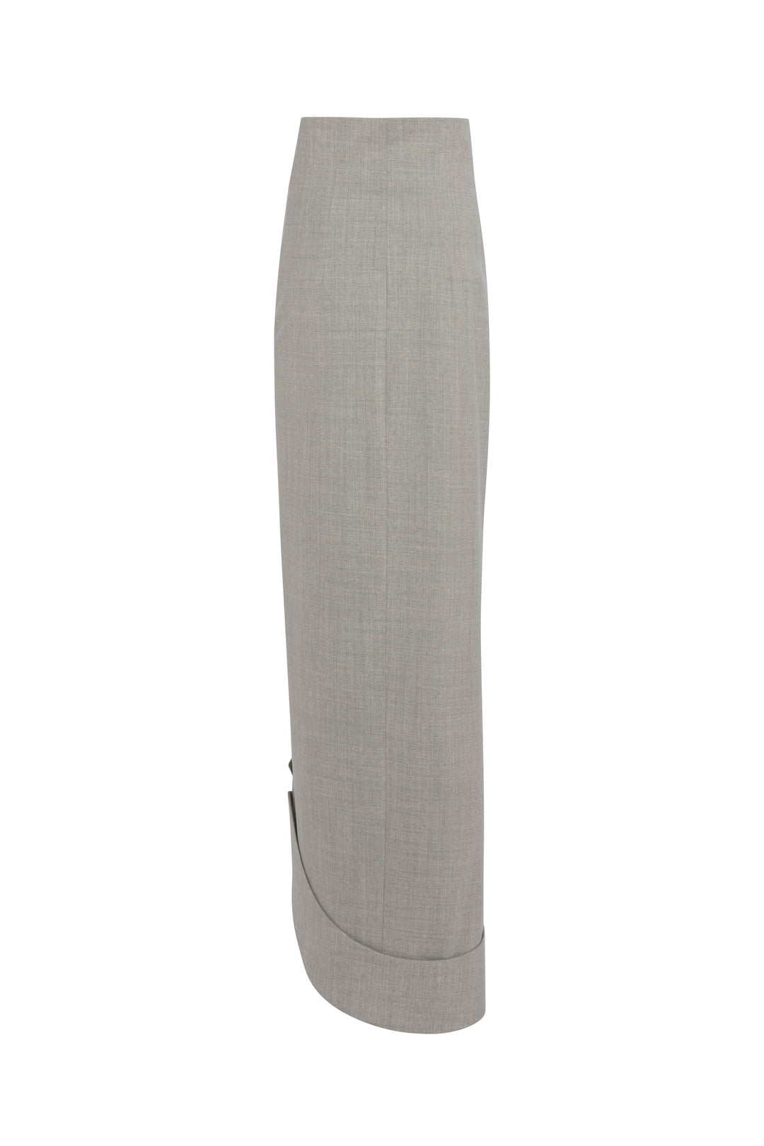 Asymmetric Skirt With Jacket Collar At Hem Light Grey Melange