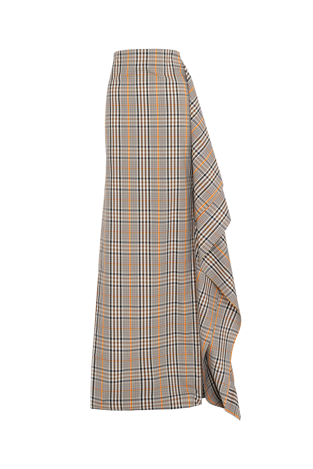 Side Panel Pencil Skirt Brown Check